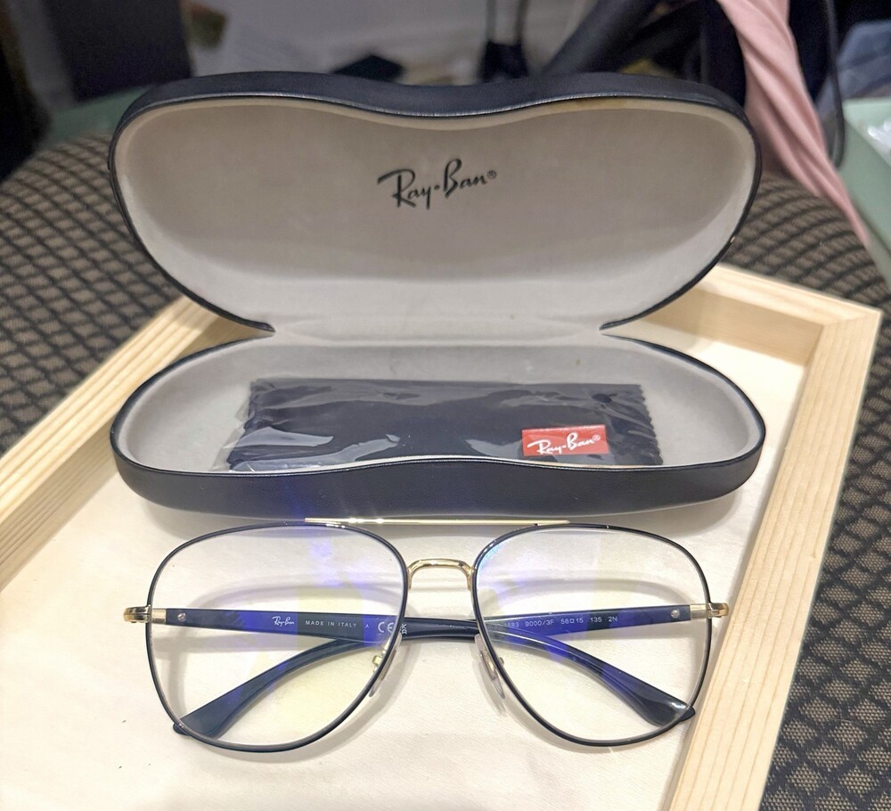 Ray-Ban Black & Gold Aviator Frames RB3683 90003F 56-15 w. Unused Original Case